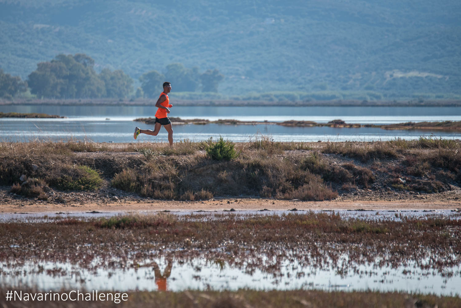 Running against the backdrop of the Gialova wetland is an exhilarating experience © Elias Lefas