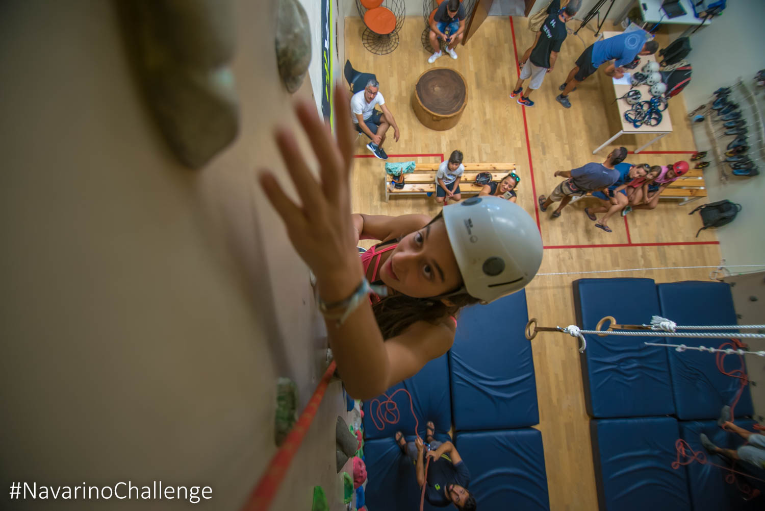 Kids learned how to scale our climbing wall with the help of Navarino Outdoors certified climbing instructor George Malamas © Elias Lefas
