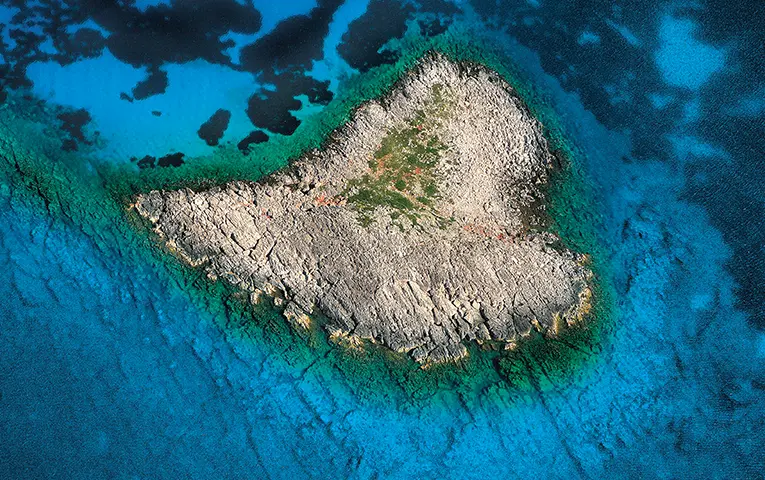 aerial photo of heart island - sapienza